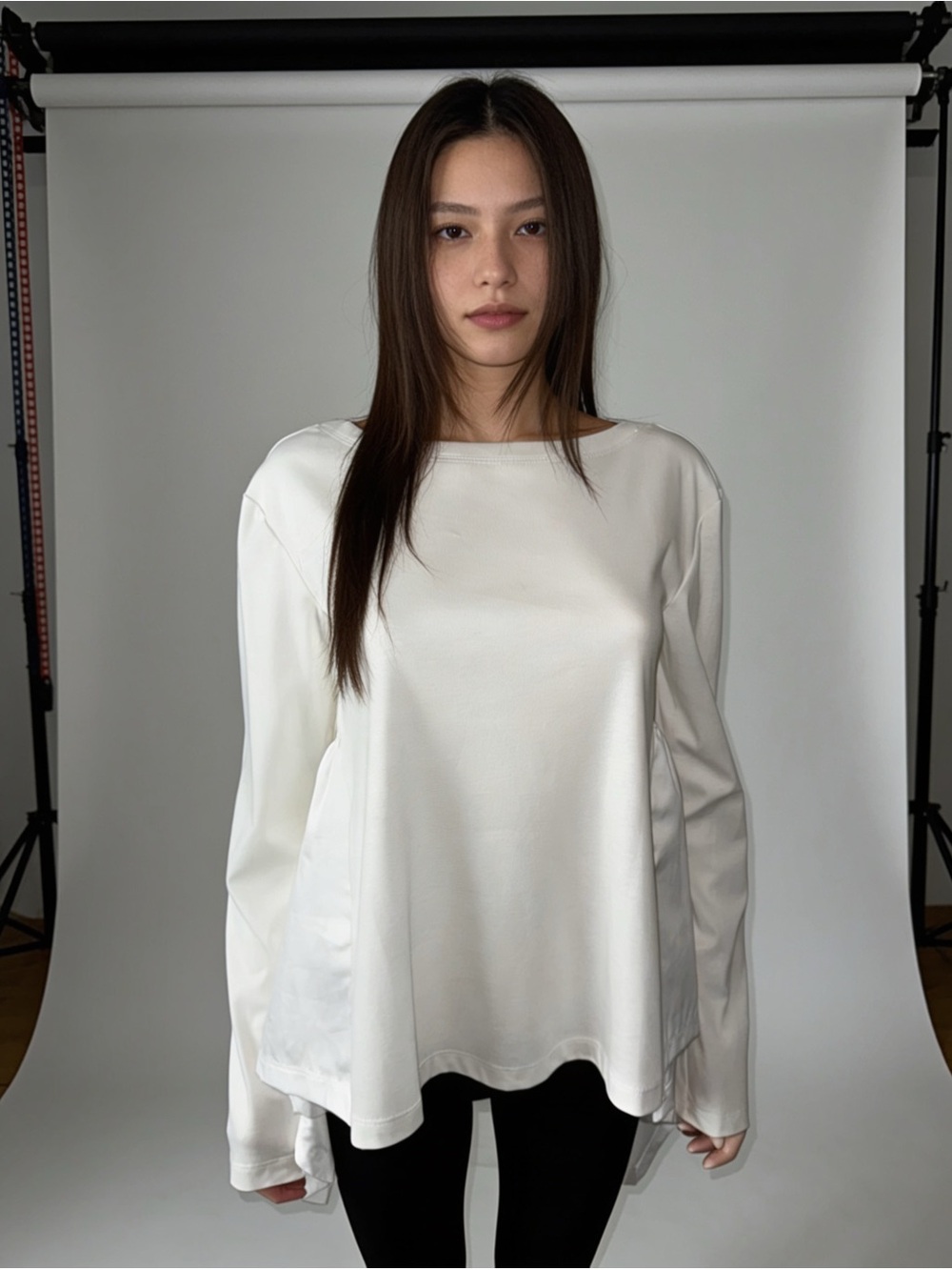 Adeam Basics Intermix white asymmetrical cotton poplin t shirt top XS
